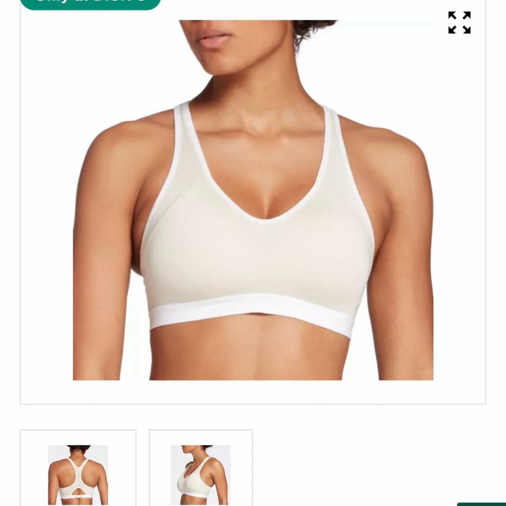 DSG sports bra with adjustable back clasp and straps